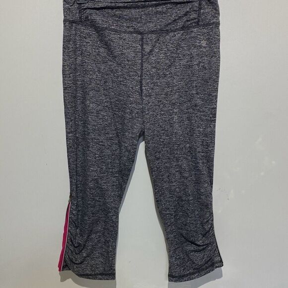 Tangerine Women's Charcoal Heather Ruched Side Zip Cropped Leggings Size Large - Picture 1 of 9
